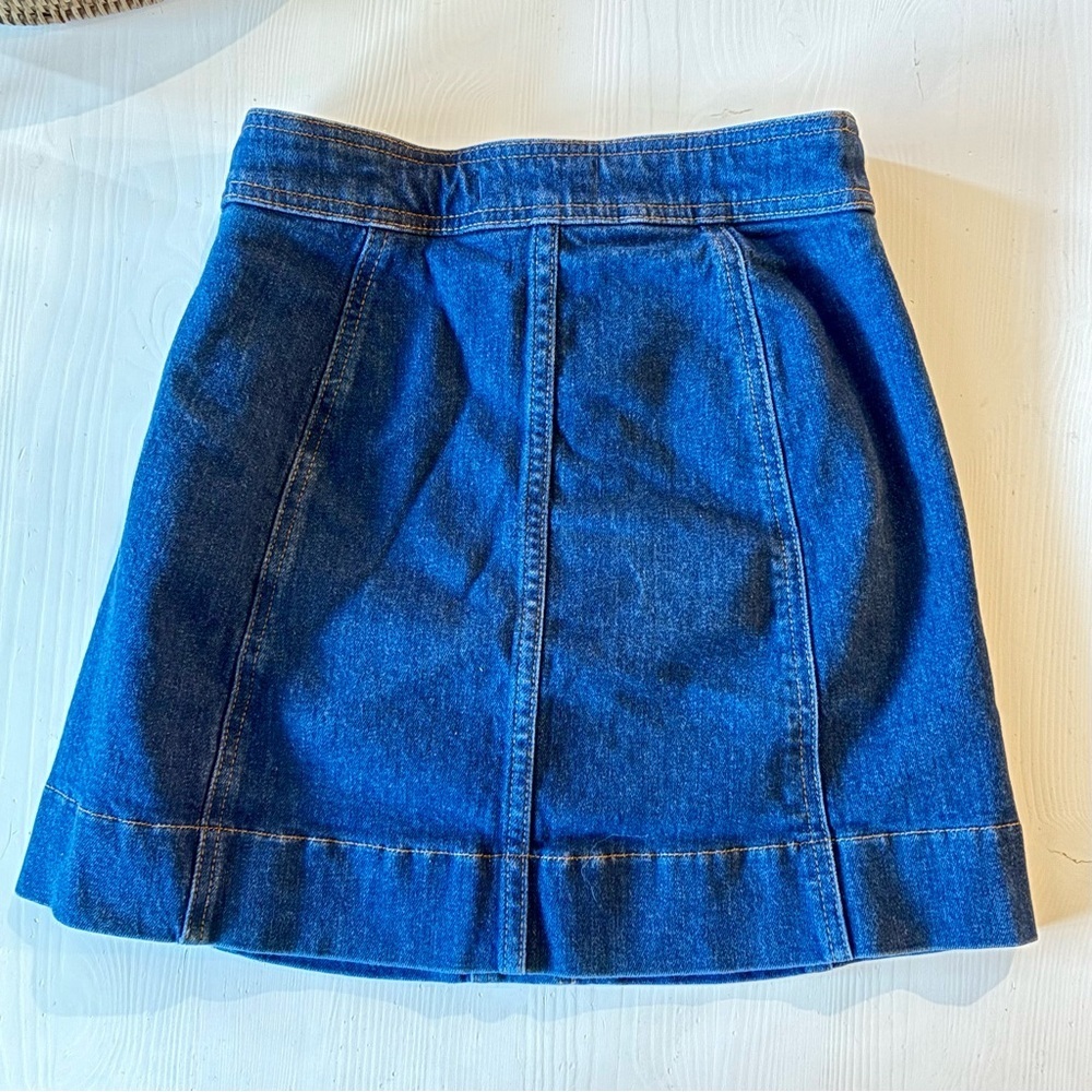 Madewell Denim A-Line Mini Skirt with Front Snap Buttons Size 00 - Picture 4 of 6